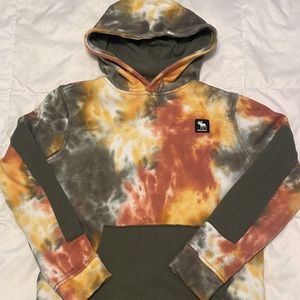 abercrombie kids Olive, Rust & Yellow Tie-Dye Hoodie